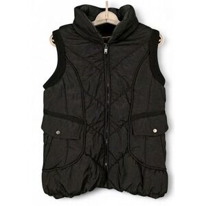 Johnston & Murphy Packable Quilted Vest Mens Medium Black Gorp Outdoor Cabincore